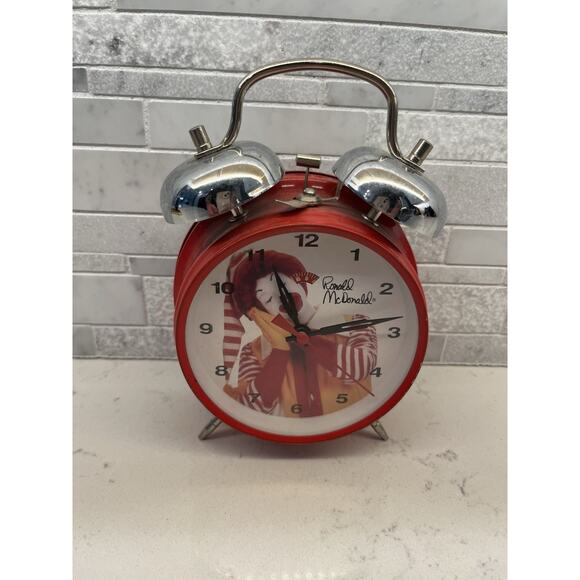 1980's Ronald McDonald Clock McDonald's Two Bell Alarm Collectible WORKS GREAT - Picture 1 of 3